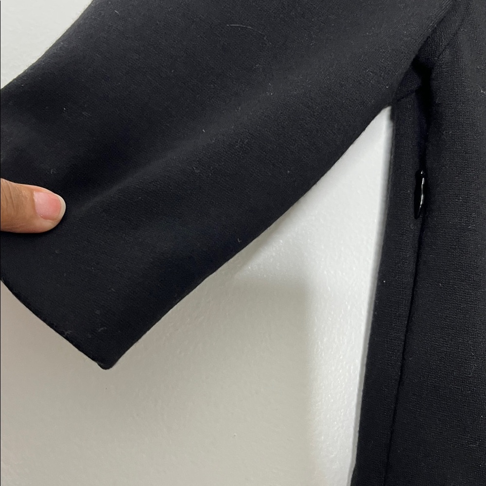 Diane Von Furstenberg Black V- Neck Midi Sheath Dress w/ Front Center Slit Sz 2 - Picture 5 of 8
